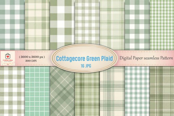 Download Cottagecore Green Plaid Digital Paper Bu - Plaid Collection