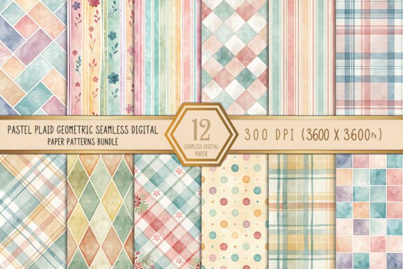 Download Pastel Plaid Geometric Seamless Digital - Plaid Collection
